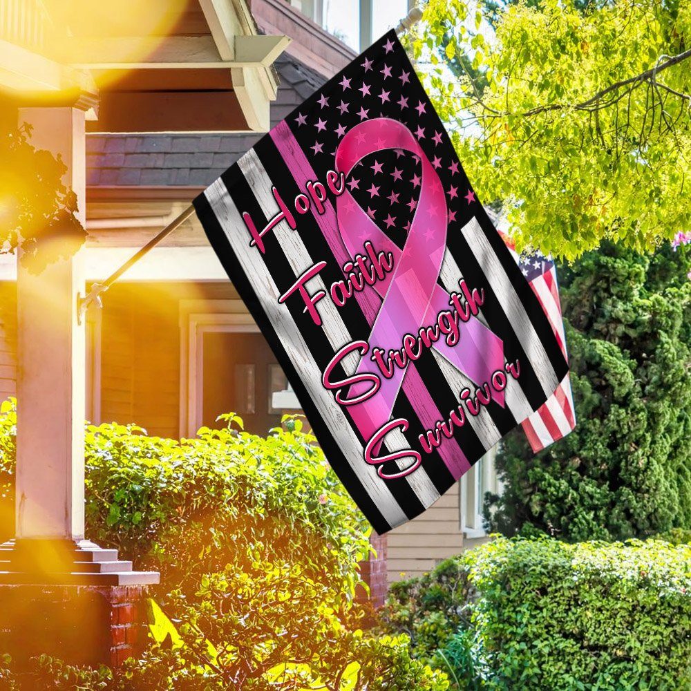 Breast Cancer Survivor Ribbon Flagwix™ Hope Faith Strength Flag MLH1791F