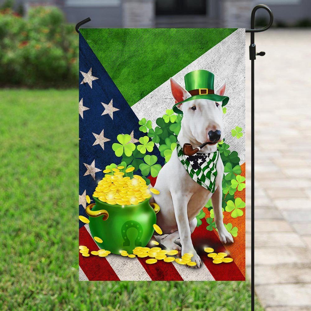 Bull Terrier – Happy St. Patrick Day Flag Bull Terrier – Happy St. Patrick Day Flag