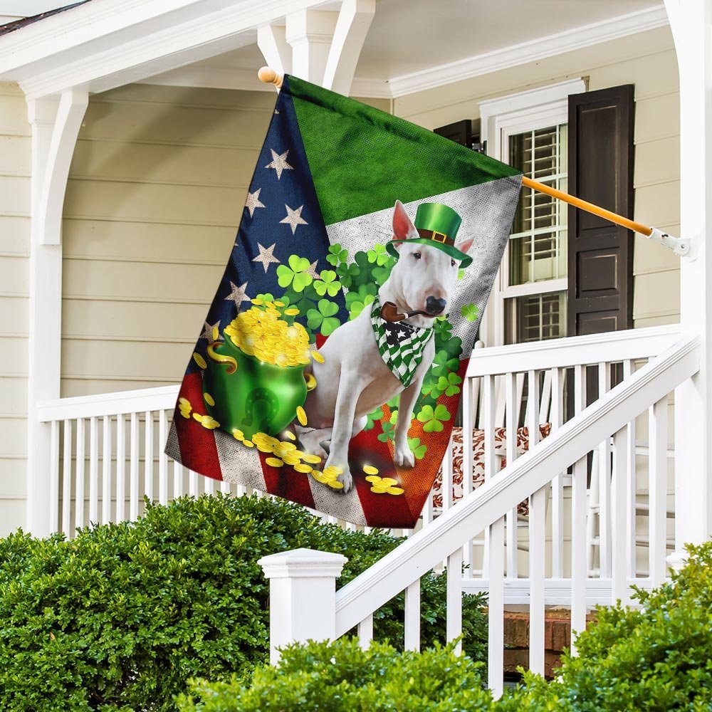 Bull Terrier – Happy St. Patrick Day Flag Bull Terrier – Happy St. Patrick Day Flag