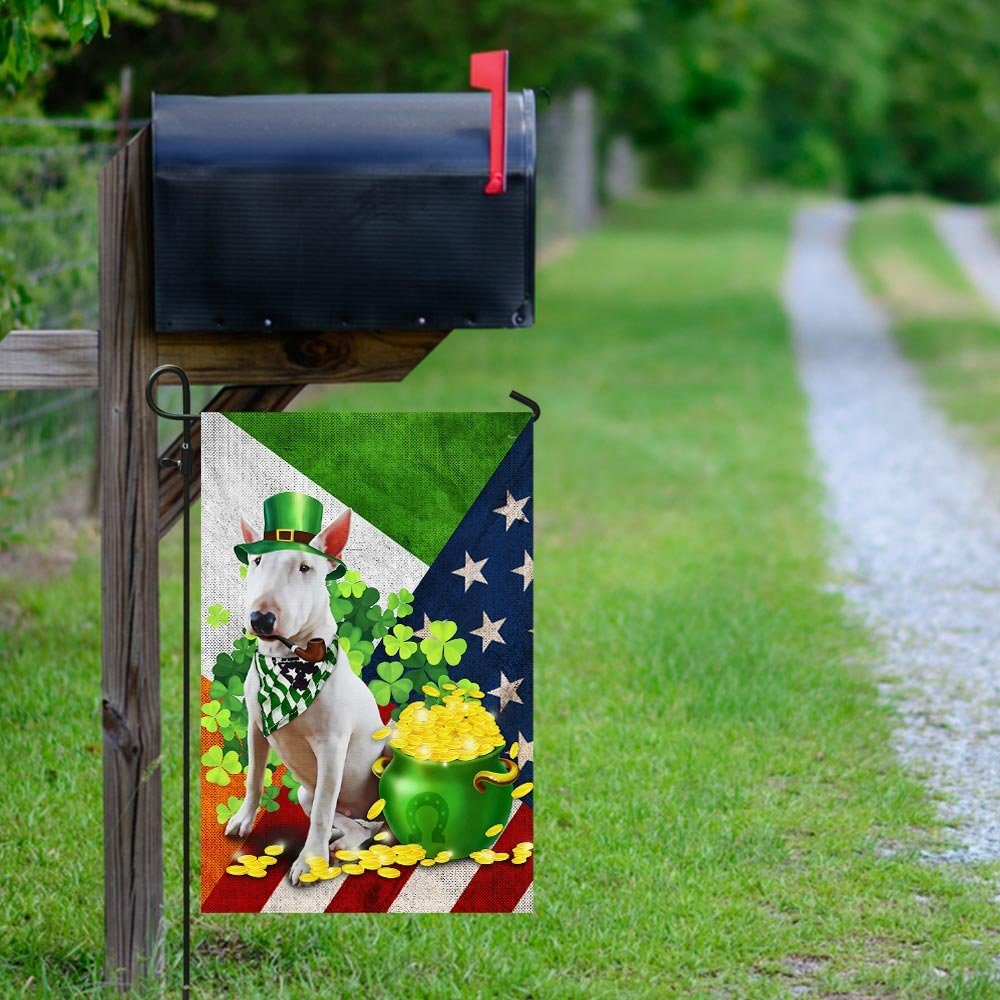 Bull Terrier – Happy St. Patrick Day Flag Bull Terrier – Happy St. Patrick Day Flag