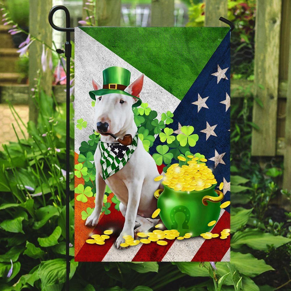 Bull Terrier – Happy St. Patrick Day Flag Bull Terrier – Happy St. Patrick Day Flag