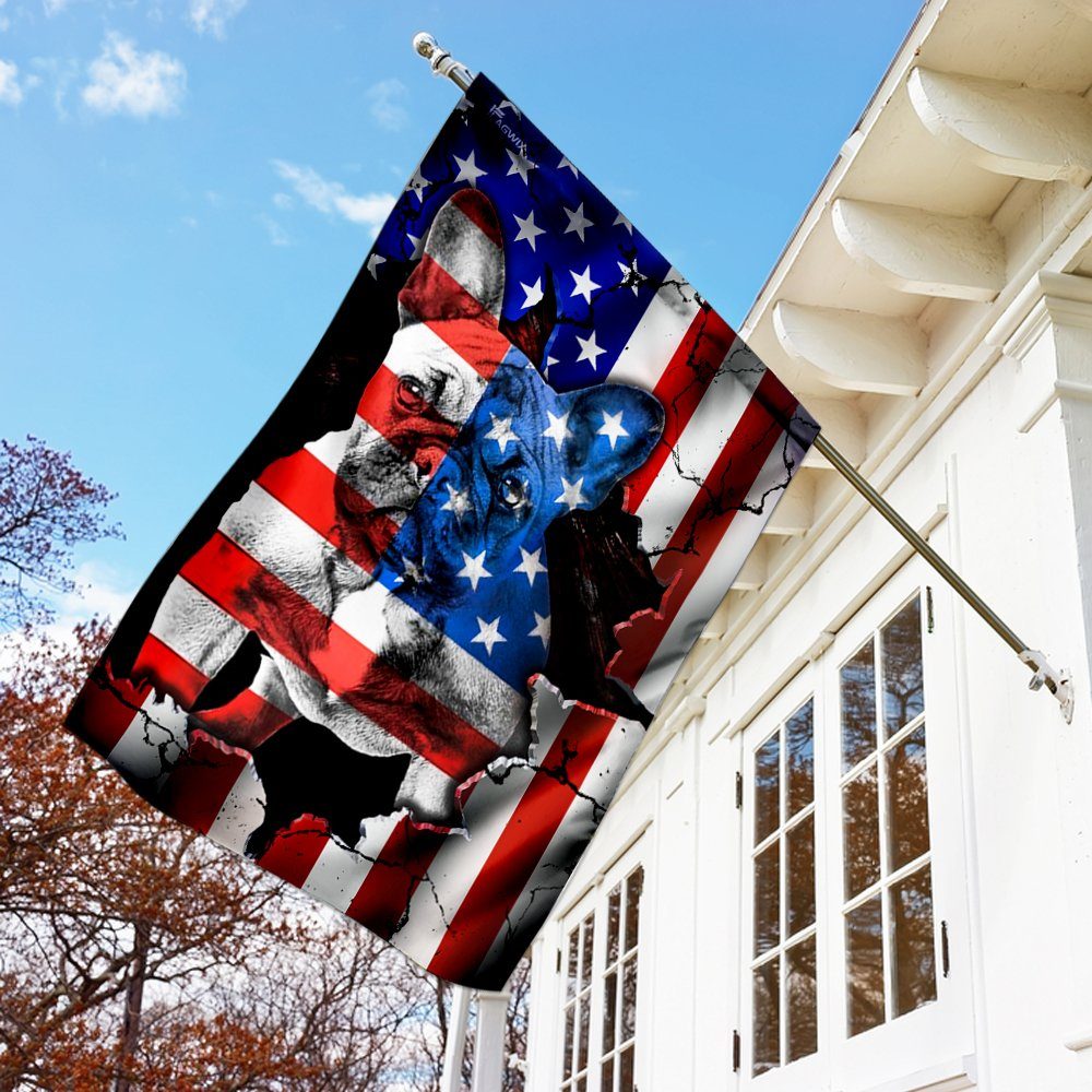 Bulldog American Flag