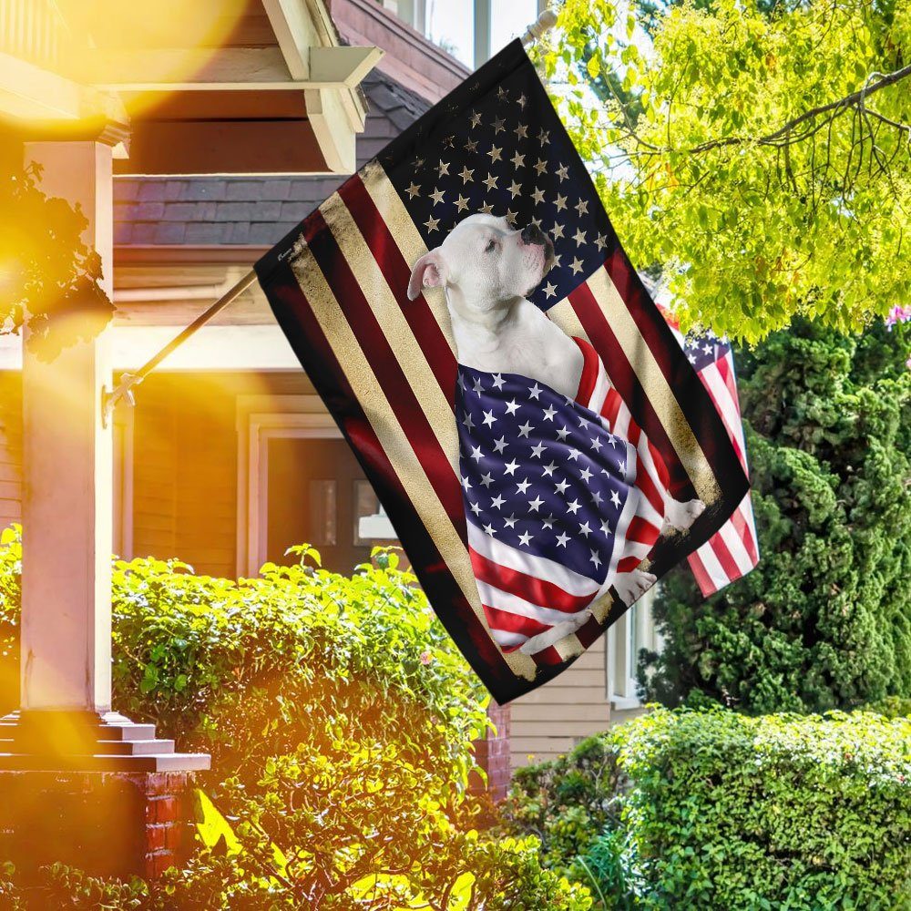 Bulldog American Flag Flagwix™ American Patriot Flag With Printed Bulldog