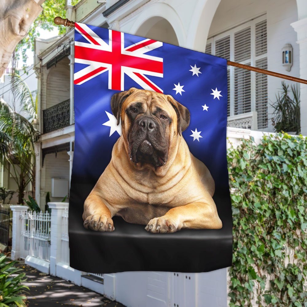 Bullmastiff Dog On Australian Flag QNN576Fv4