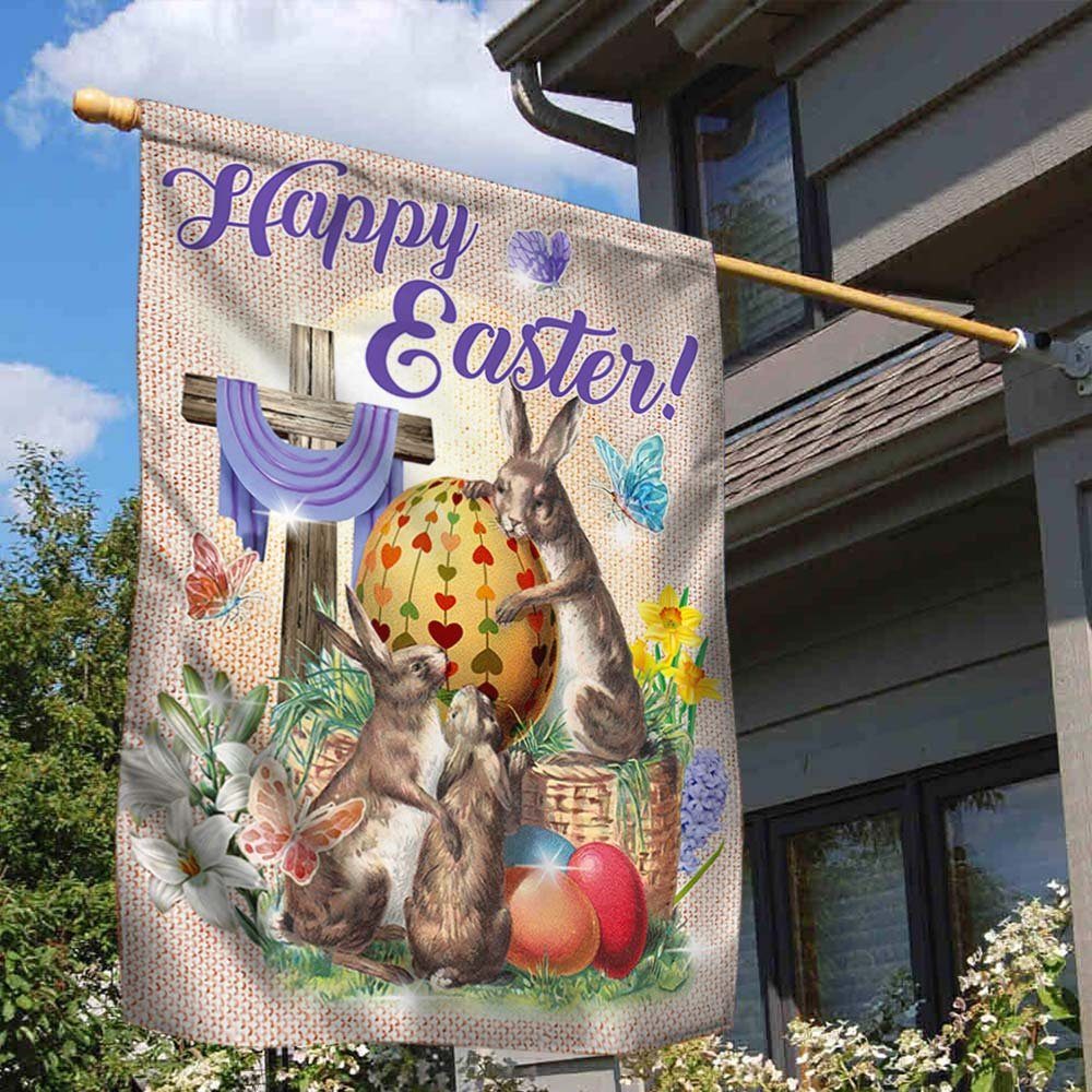 Bunny Egg Happy Easter Flag DBD3357F