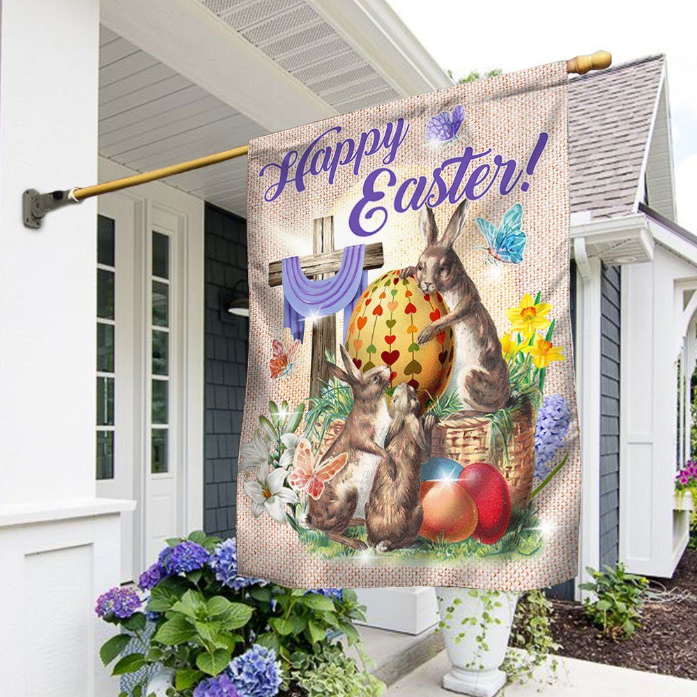 Bunny Egg Happy Easter Flag DBD3357F