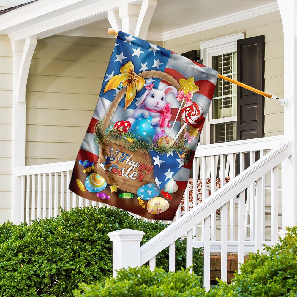 Bunny Happy Easter Flag Bunny Happy Easter Flag