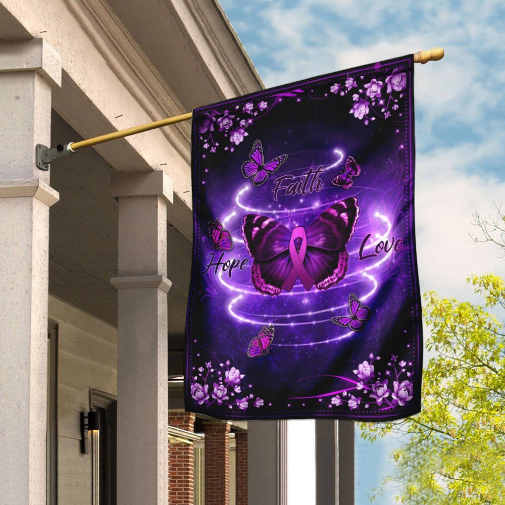 Butterfly. Faith, Hope, Love Flag