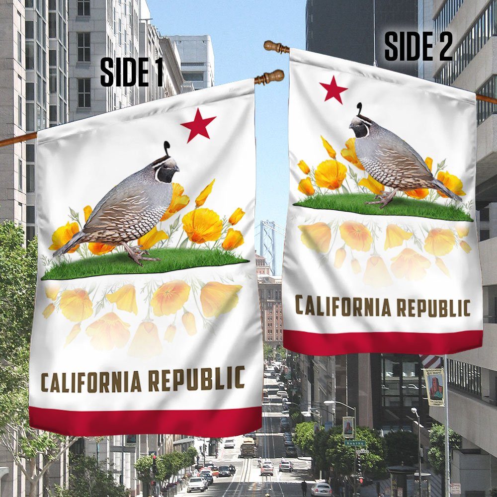 California Flag California Quail and Poppies BNN559F