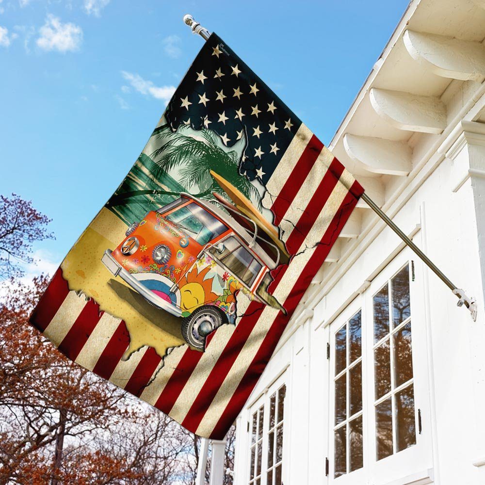 Camper Van American Flag