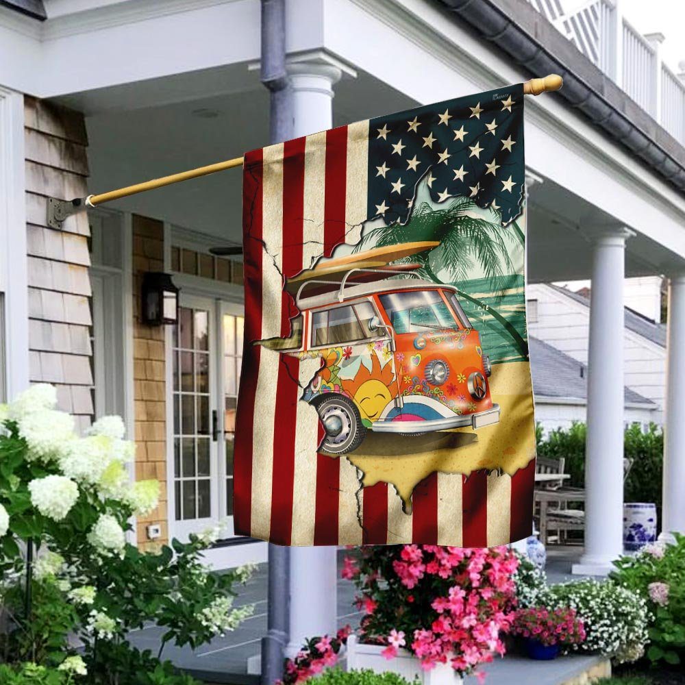 Camper Van American Flag