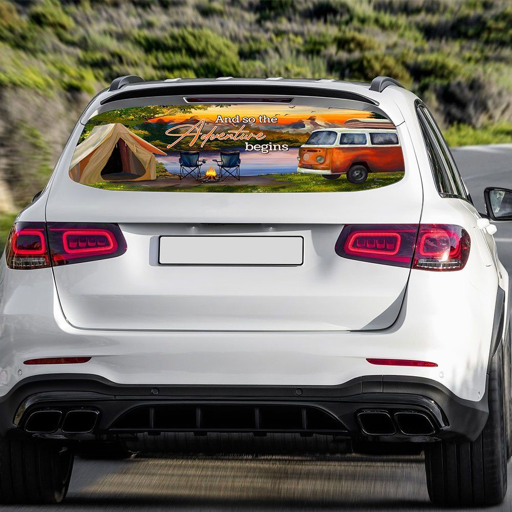 Camping And So The Adventure Begins Rear Window Decal MBH83CD