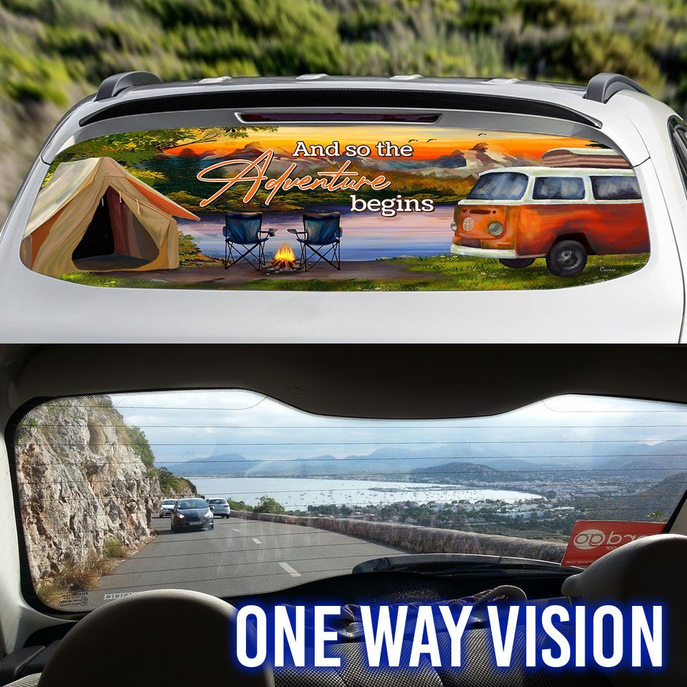 Camping And So The Adventure Begins Rear Window Decal MBH83CD