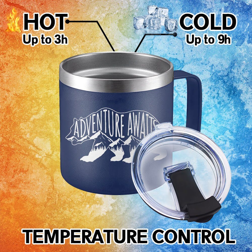 Camping Insulated Coffee Mug Adventure Awaits Mug LNT206CMv1 Camping Insulated Coffee Mug Adventure Awaits Mug LNT206CMv1