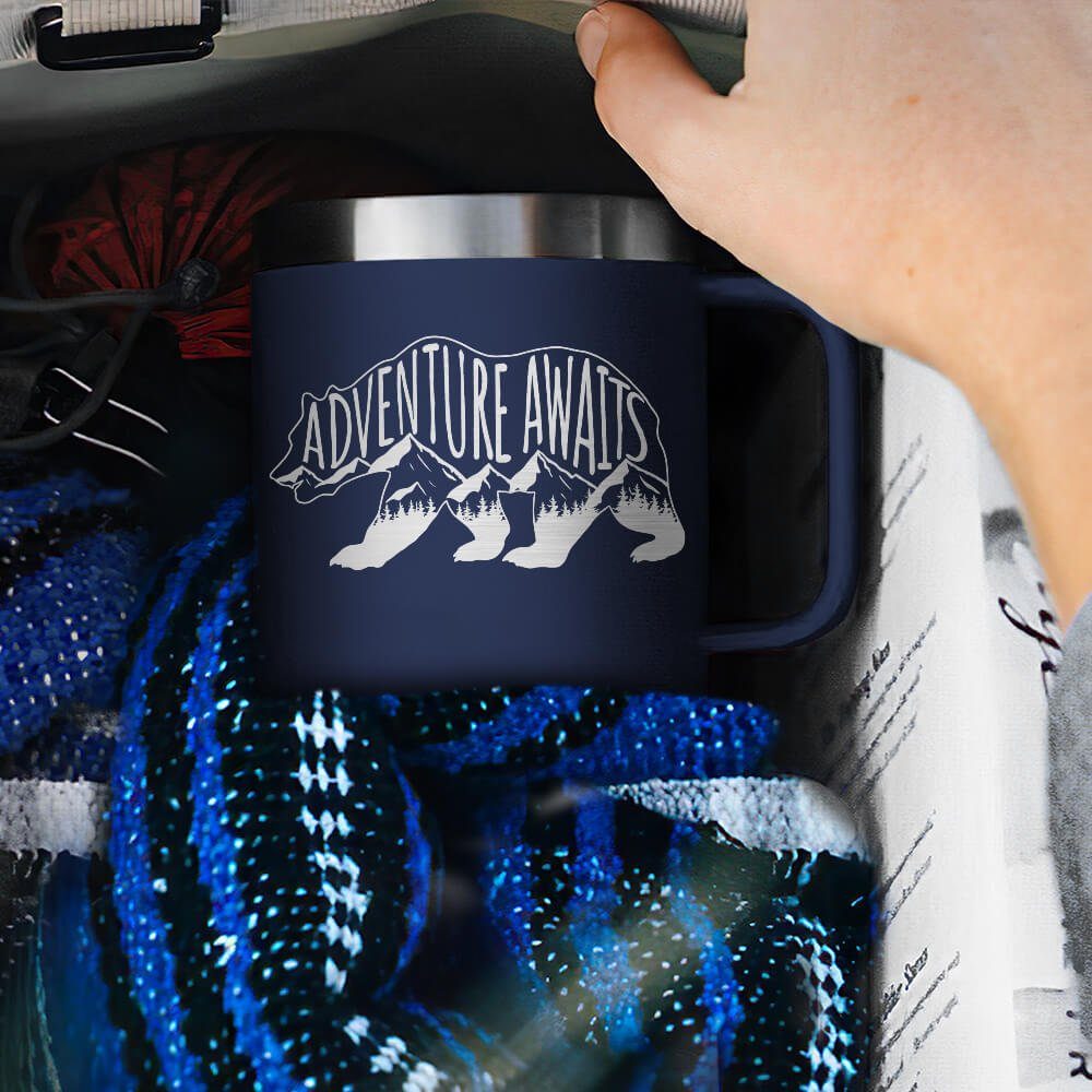 Camping Insulated Coffee Mug Adventure Awaits Mug LNT206CMv1 Camping Insulated Coffee Mug Adventure Awaits Mug LNT206CMv1