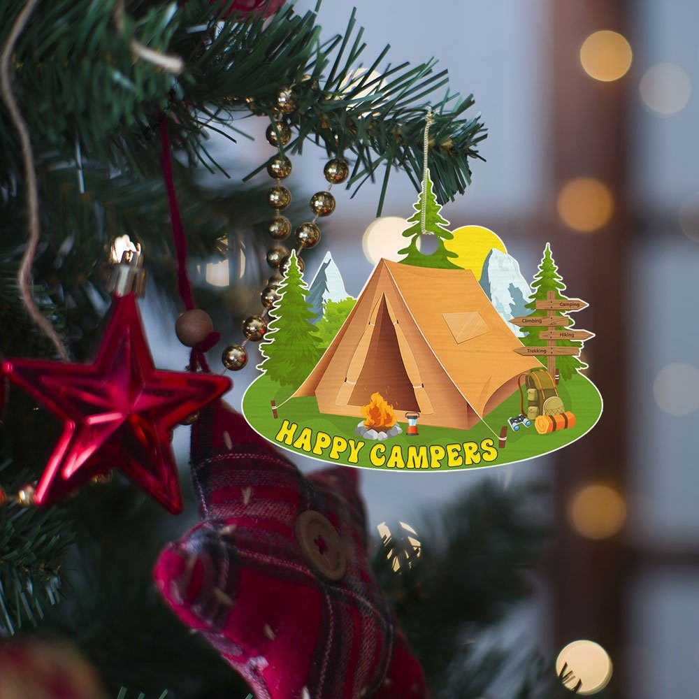 Camping Tent Happy Campers Ornament MLN609Ov1