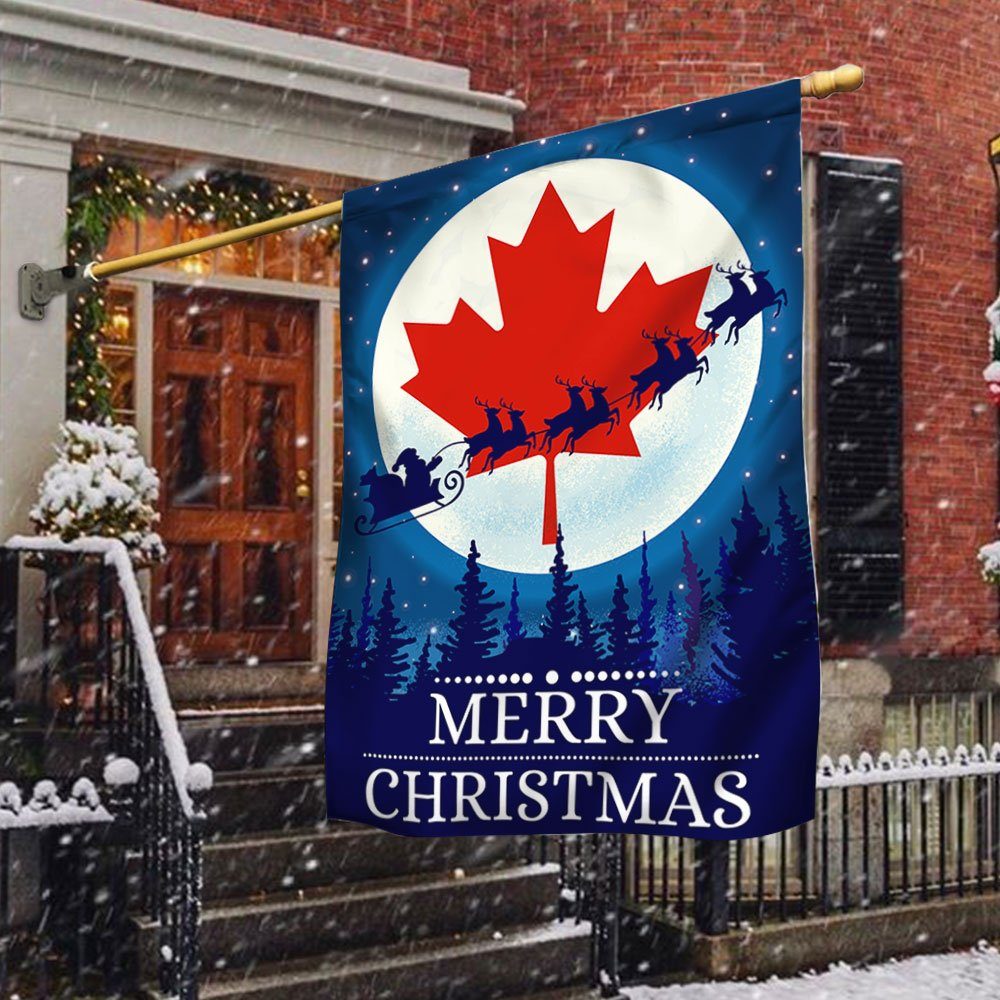 Canada Christmas Flag Santa Sleigh TQN745F