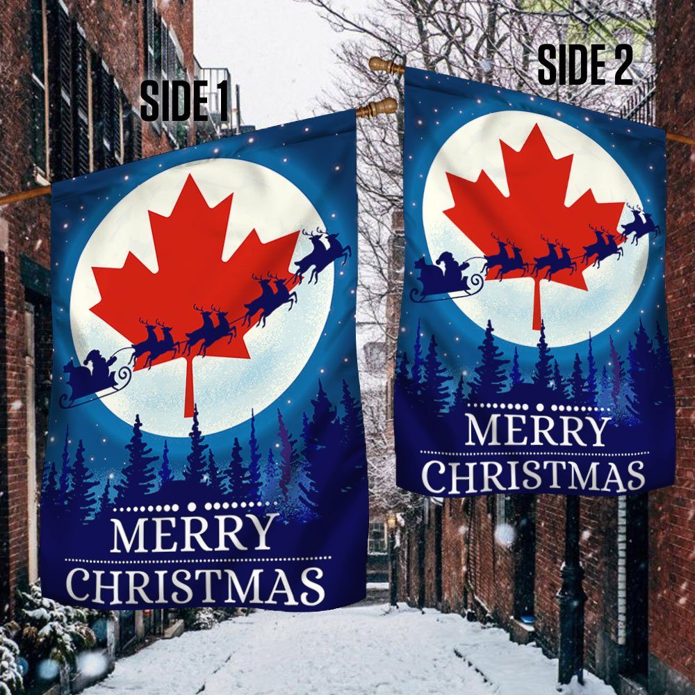 Canada Christmas Flag Santa Sleigh TQN745F