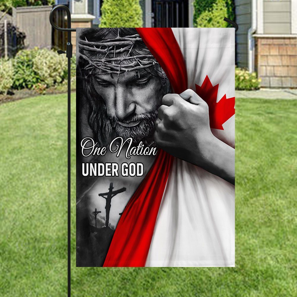 Canadian Flag Jesus One Nation Under God Flag TRL06Fv6 Canadian Flag Jesus One Nation Under God Flag TRL06Fv6