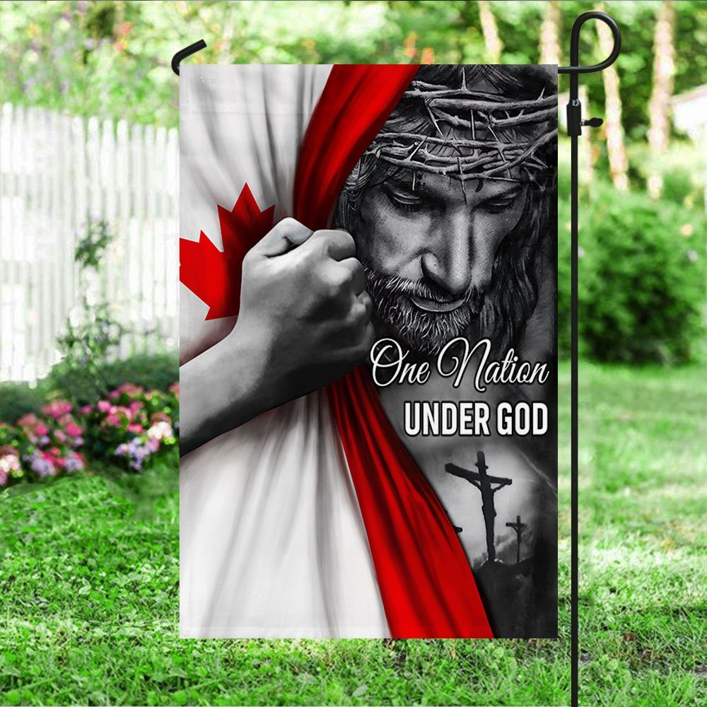 Canadian Flag Jesus One Nation Under God Flag TRL06Fv6 Canadian Flag Jesus One Nation Under God Flag TRL06Fv6
