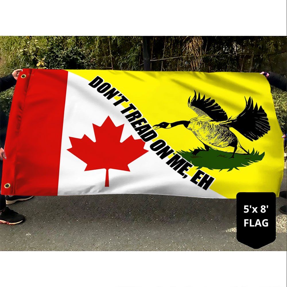 Canadian Gadsden Flag, Don’t Tread On Me Eh Grommet Flag, Freedom Convoy 2022, Mandate Freedom, Truckers For Freedom, Canada Truckers QNH06GFv1