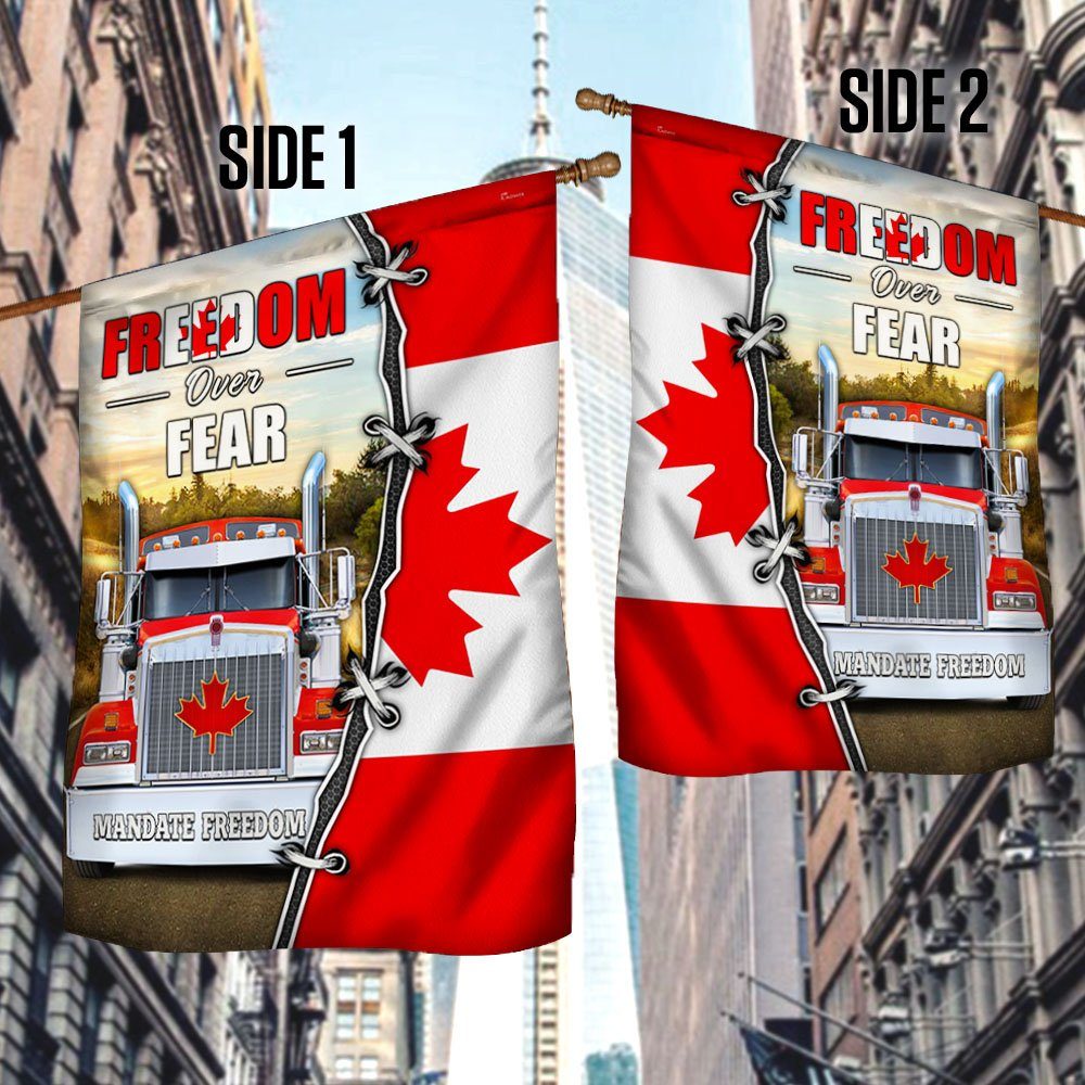 Canadian Truck Flag Freedom Convoy 2022 Freedom Over Fear MLH2215F Canadian Truck Flag Freedom Convoy 2022 Freedom Over Fear MLH2215F
