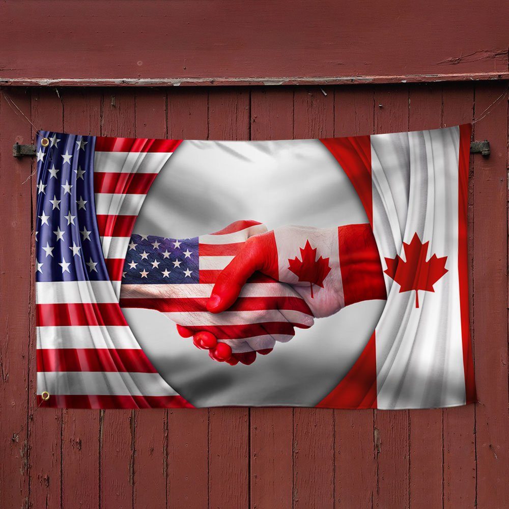 Canadian USA Friendship Grommet Flag, Freedom Convoy 2022, Truckers For Freedom QNK1043GFv1