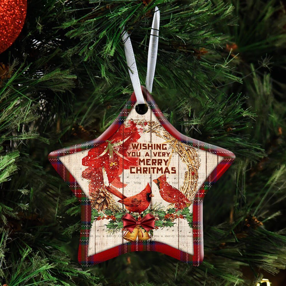 Cardinal A Very Merry Christmas Ceramic Ornament