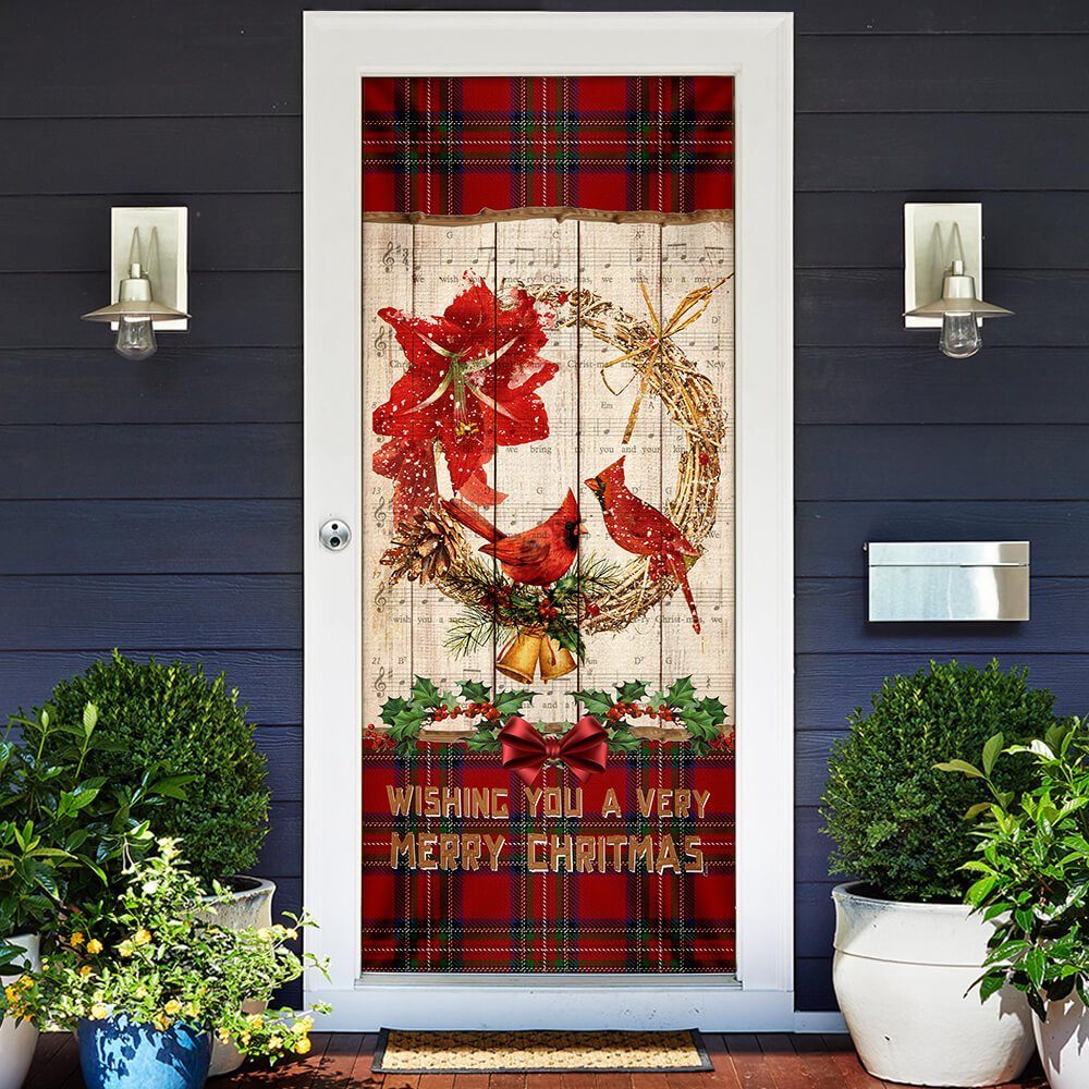 Cardinal A Very Merry Christmas Door Cover
