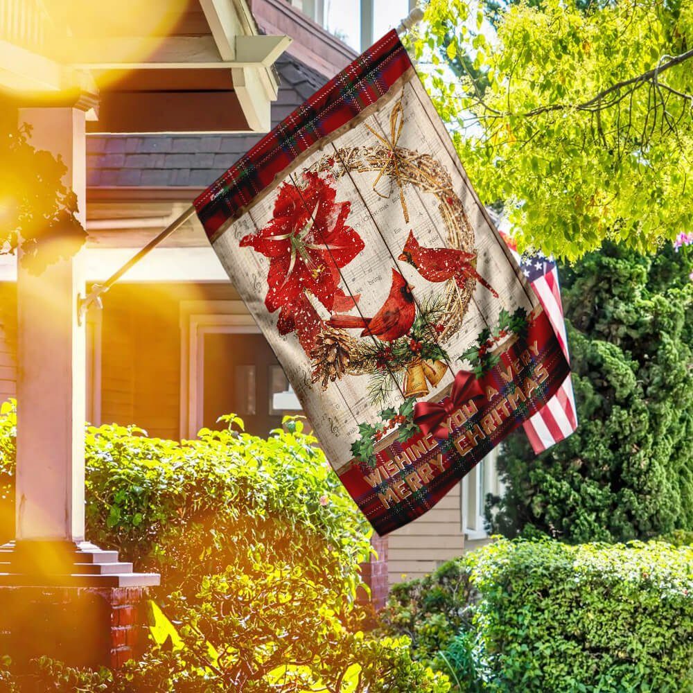 Cardinal A Very Merry Christmas Flag