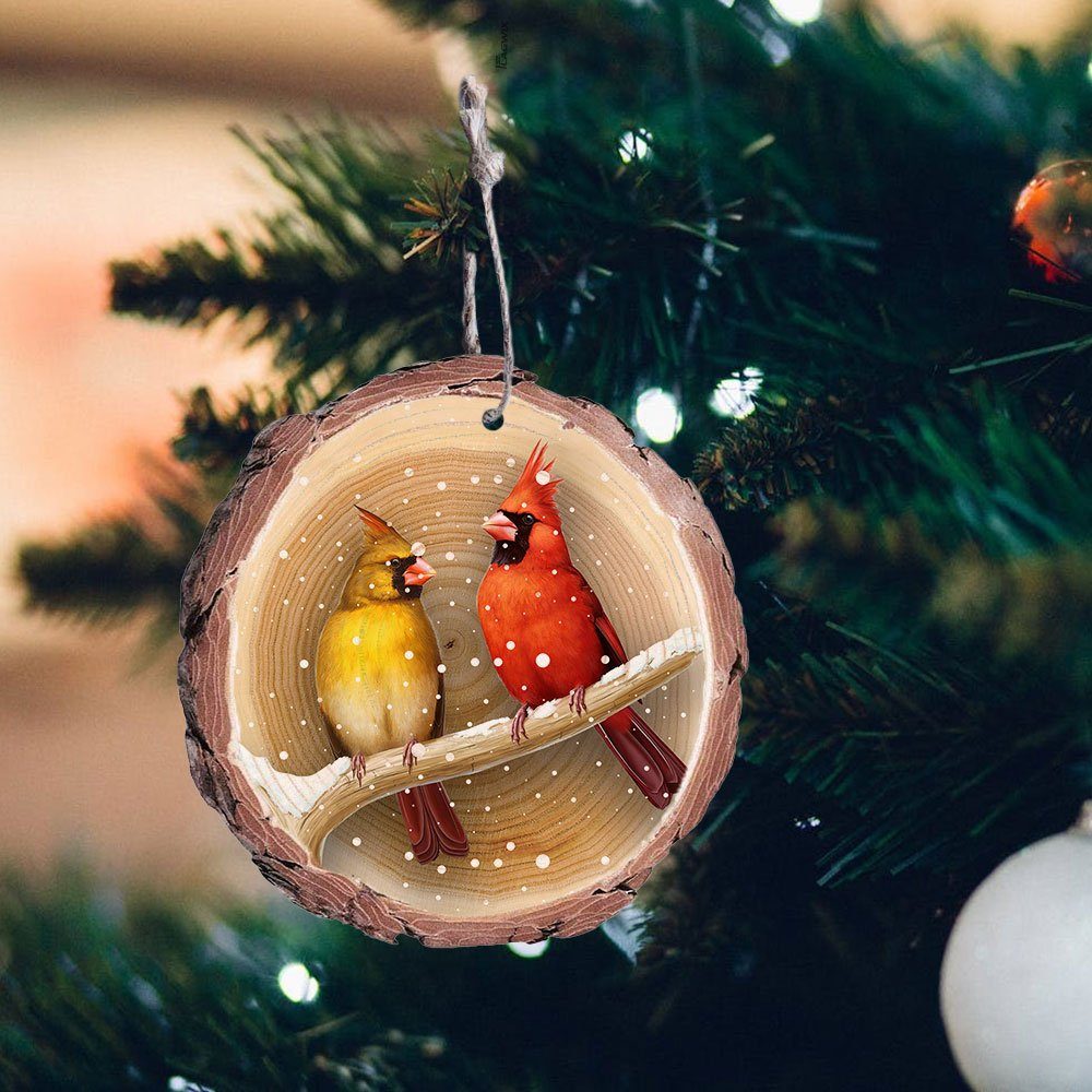 Cardinal Christmas Wood Slice Ornament I Am Always With You DDH2952O