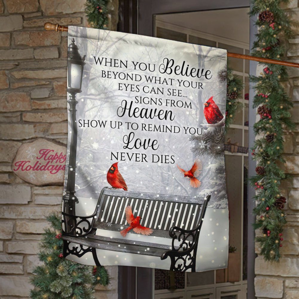 Cardinal Flag Signs From Heaven Love Never Dies LHA1889F