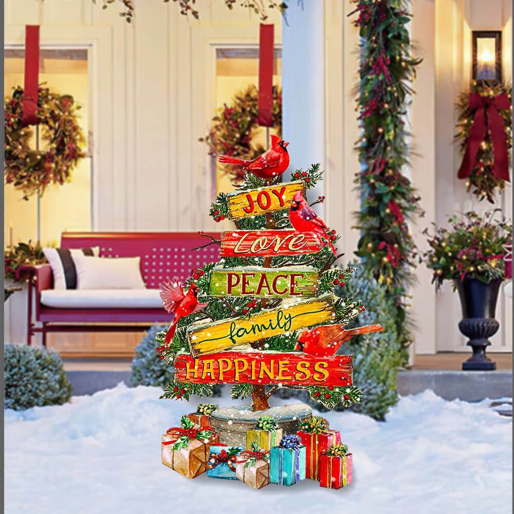 Cardinal Garden Metal Sign Christmas Tree NNT155MS Cardinal Garden Metal Sign Christmas Tree NNT155MS