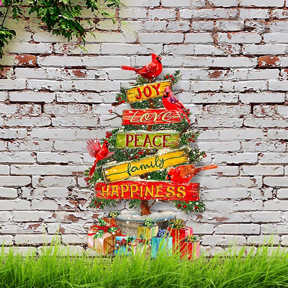 Cardinal Garden Metal Sign Christmas Tree NNT155MS Cardinal Garden Metal Sign Christmas Tree NNT155MS