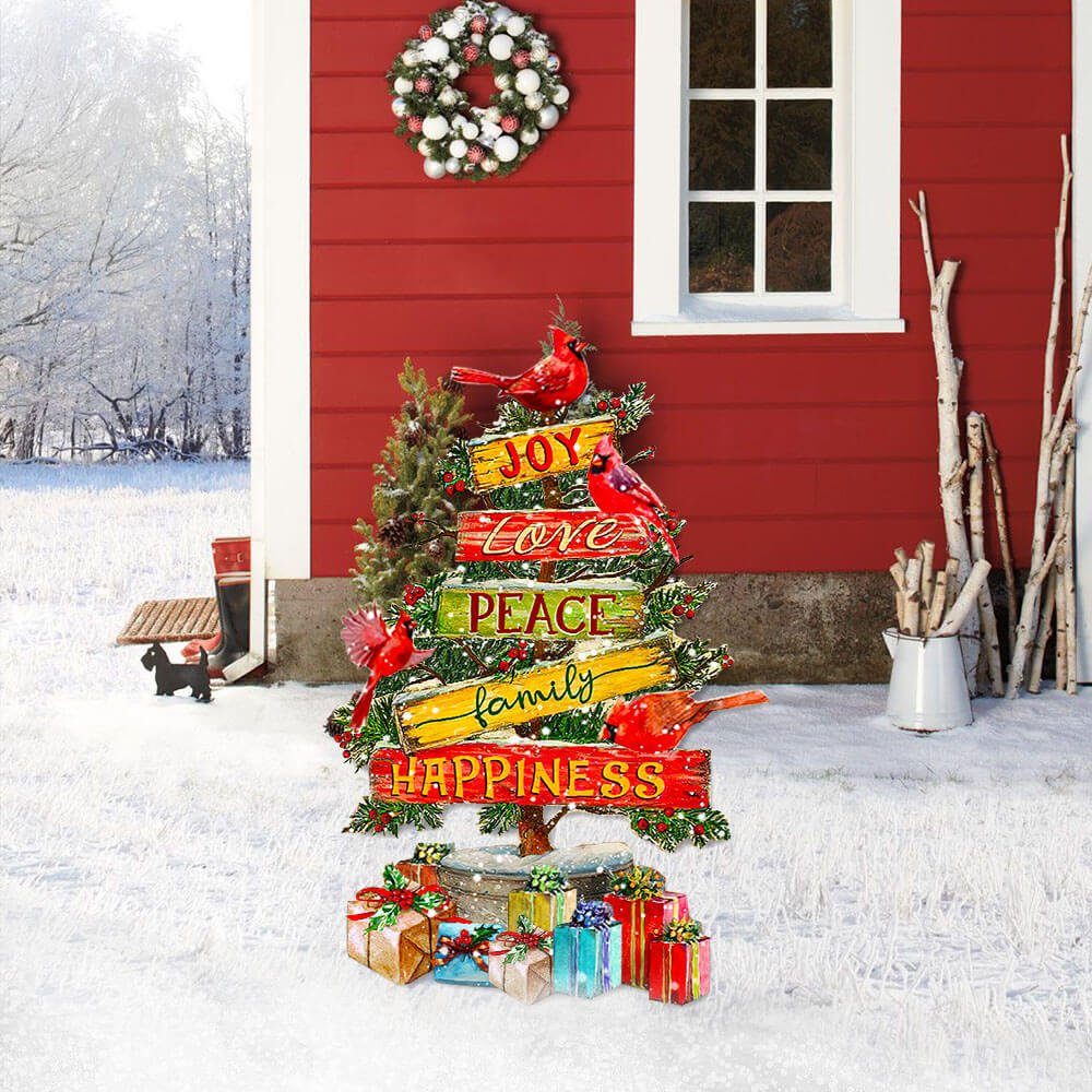 Cardinal Garden Metal Sign Christmas Tree NNT155MS Cardinal Garden Metal Sign Christmas Tree NNT155MS