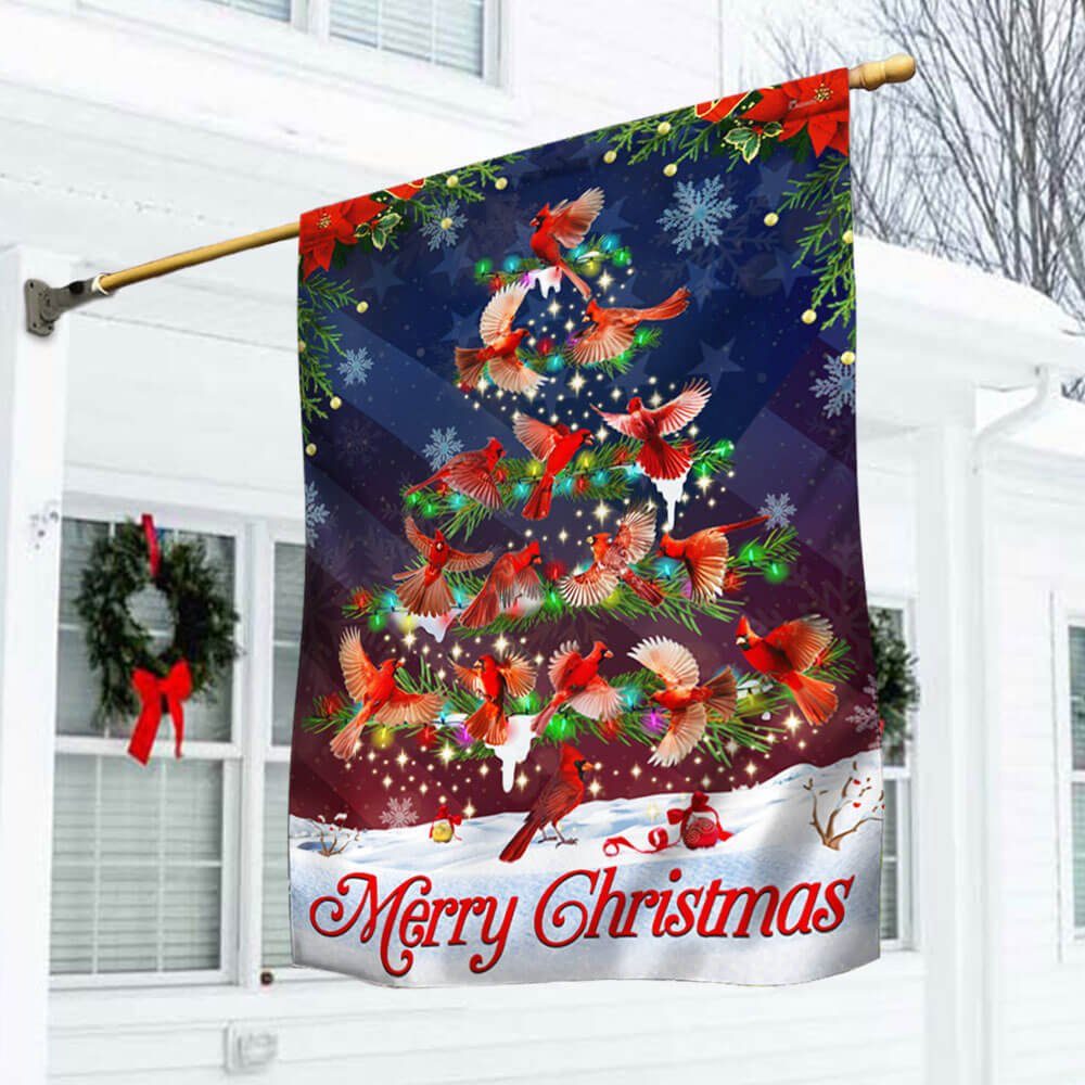 Cardinals Christmas Tree American Flag THB3457F