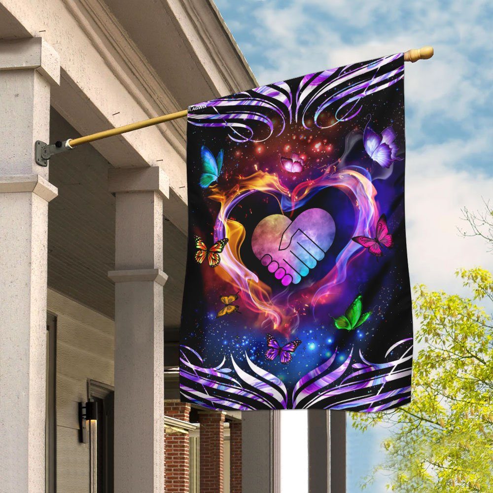 Caregiver Butterfly Heart Flag