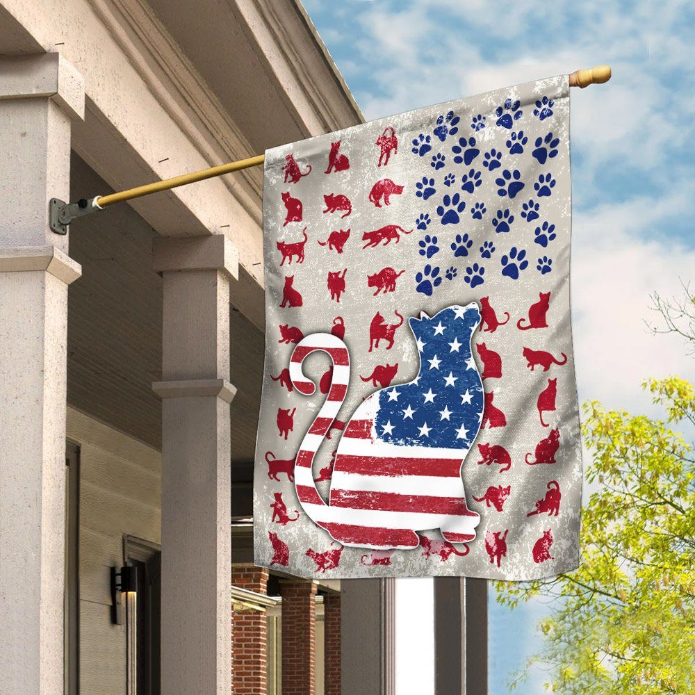 Cat American US Flag