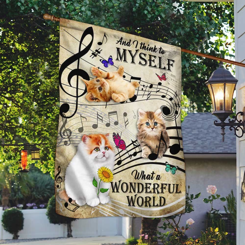 Cat Kitten Flag And I Think To Myself What A Wonderful World DBD2854Fv2