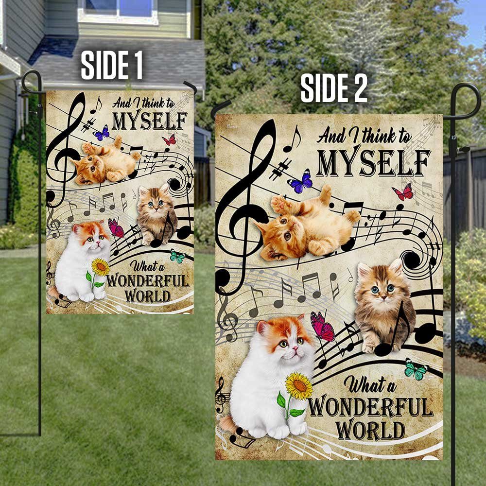 Cat Kitten Flag And I Think To Myself What A Wonderful World DBD2854Fv2