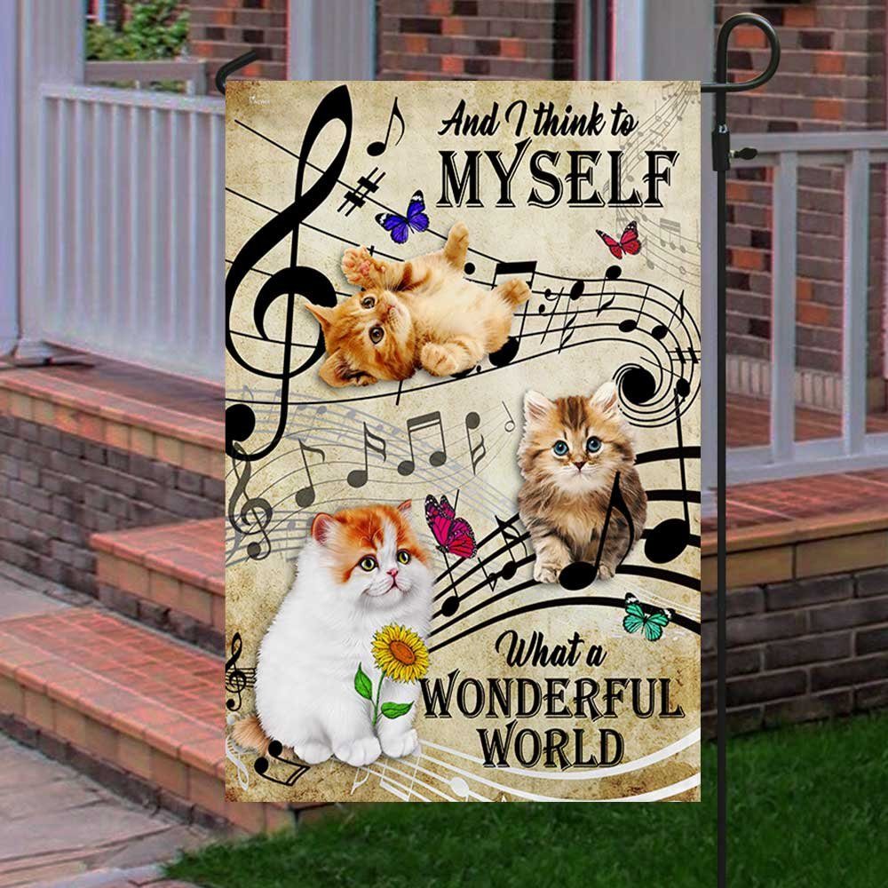 Cat Kitten Flag And I Think To Myself What A Wonderful World DBD2854Fv2
