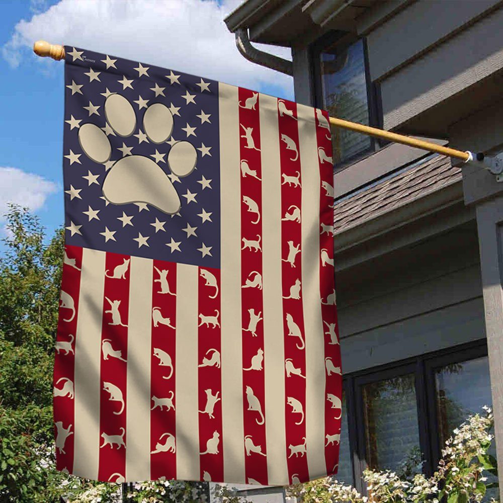 Cat Lover American Flag TRL1172F