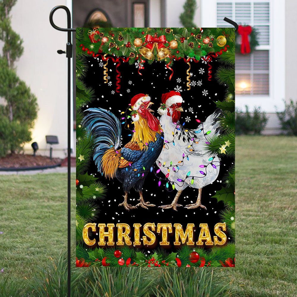 Chicken Christmas Flag LHA1903F