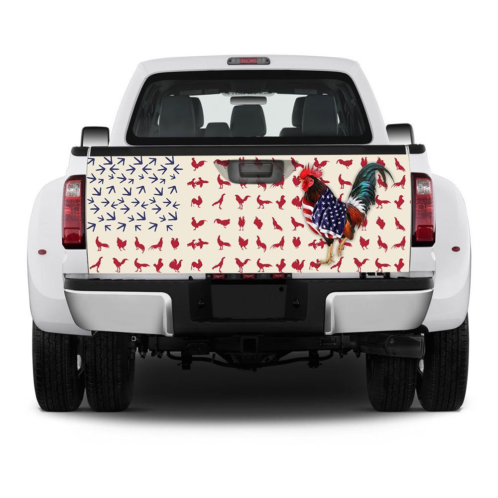 Chicken Rooster American Truck Tailgate Decal Sticker Wrap Chicken Rooster American Truck Tailgate Decal Sticker Wrap