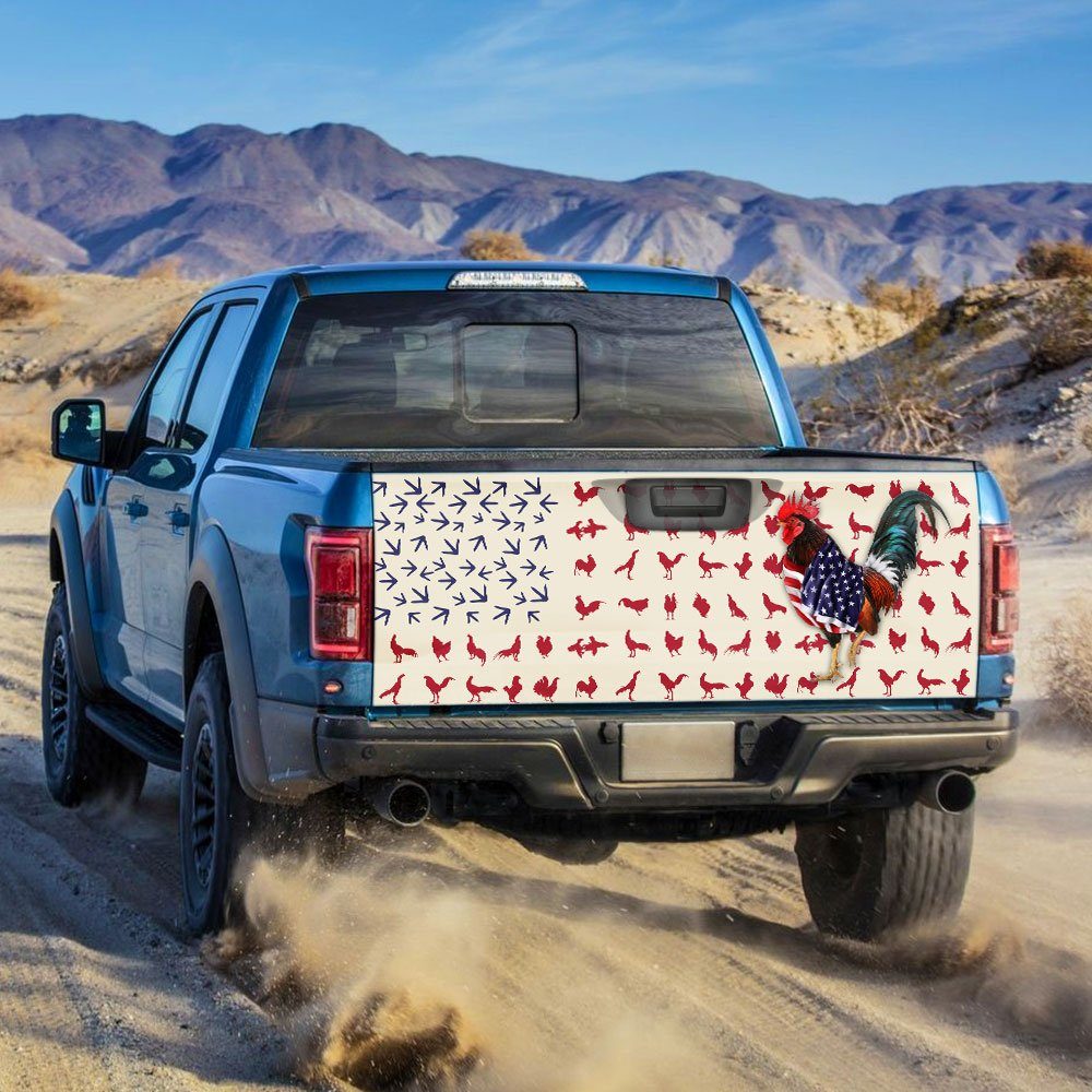 Chicken Rooster American Truck Tailgate Decal Sticker Wrap