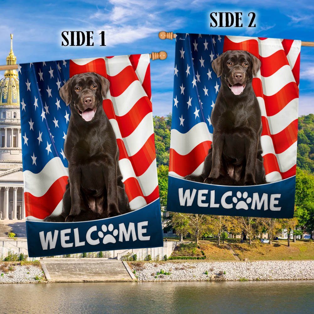 Chocolate Labrador Dog 4th Of July American Flag TQN1226Fv2