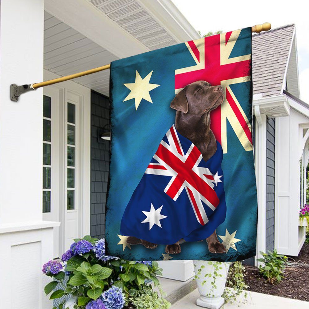 Chocolate Labrador Retriever Flag Patriotic Dog ANL10Fv2