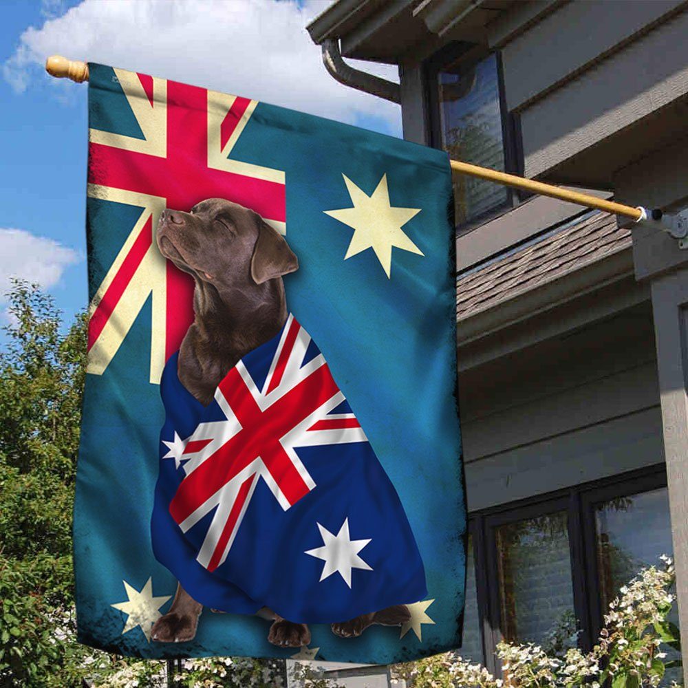 Chocolate Labrador Retriever Flag Patriotic Dog ANL10Fv2