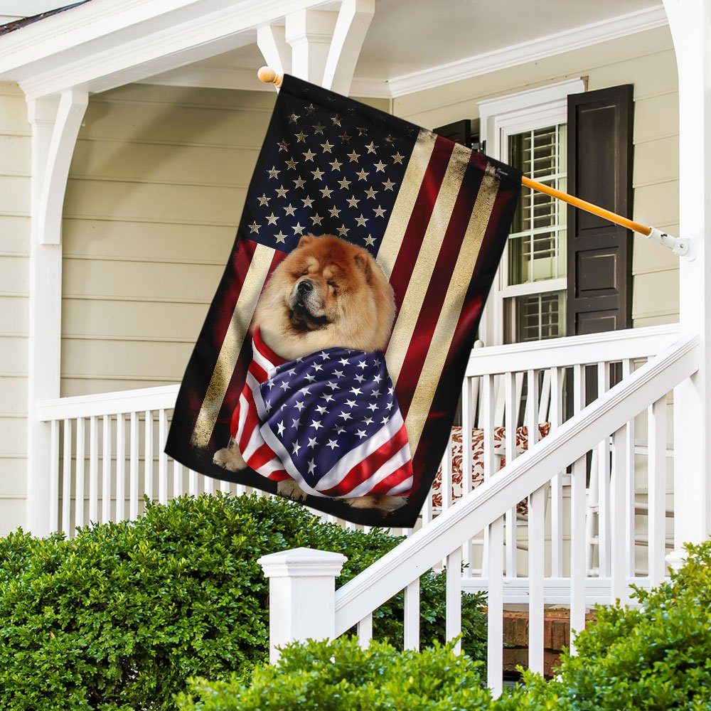 Chow Chow American Patriot Flag