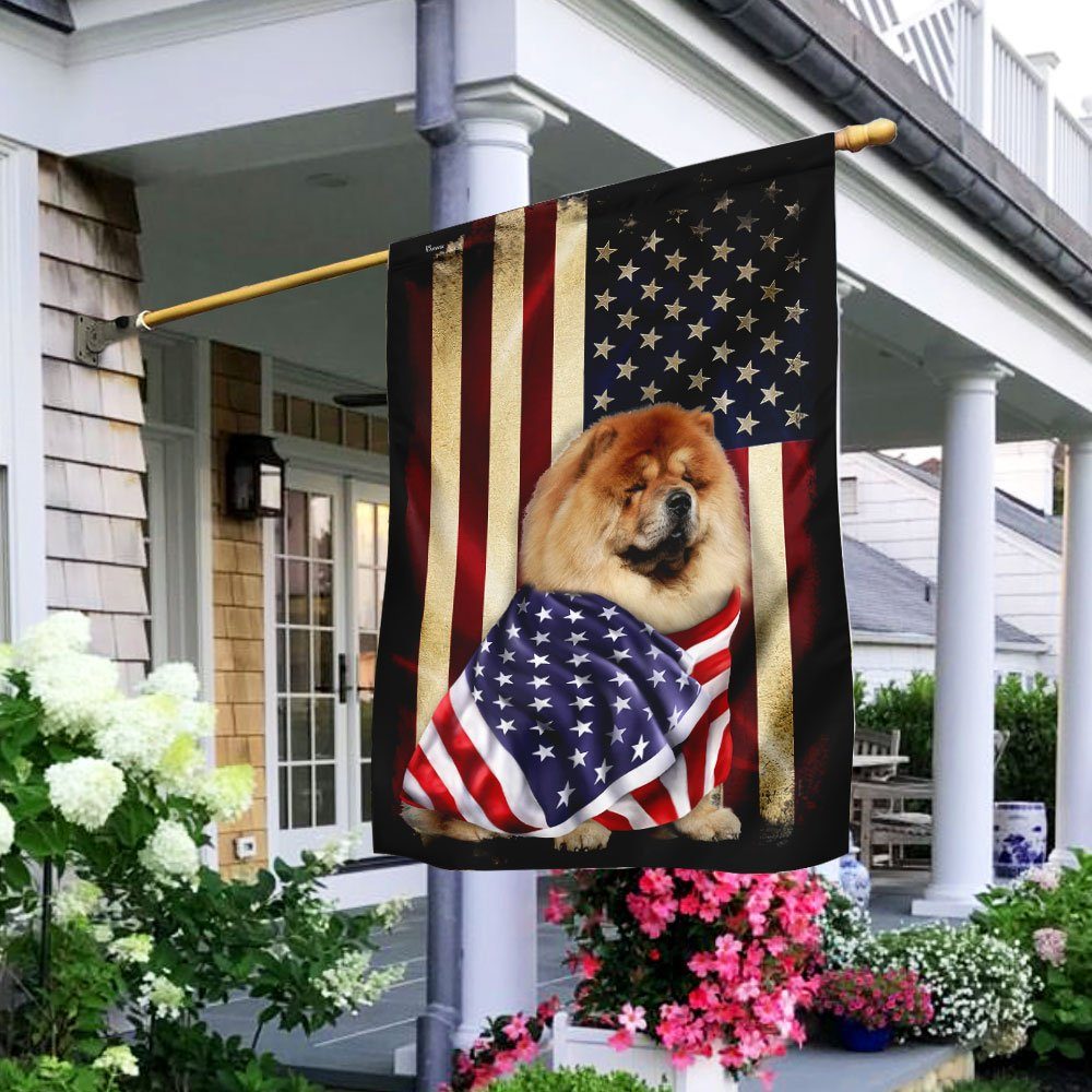 Chow Chow American Patriot Flag